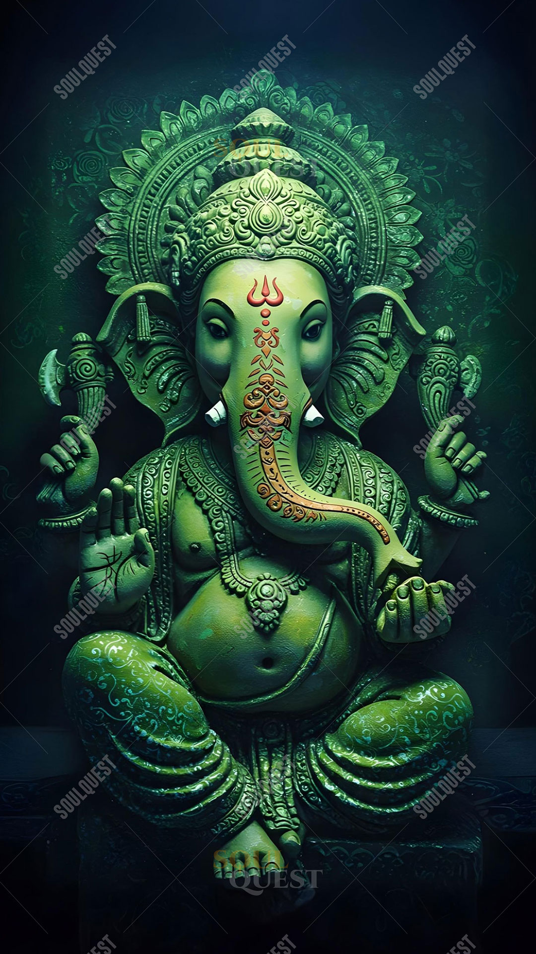 Lord Ganesha Divine Portrait – Vighnaharta Form