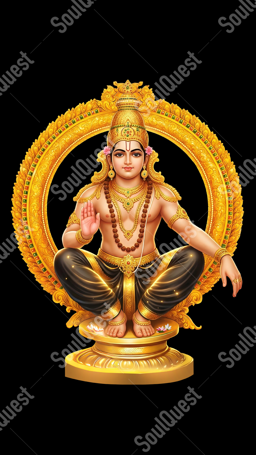 Divine Lord Ayyappa Blessing Artwork – Sacred Discipline
