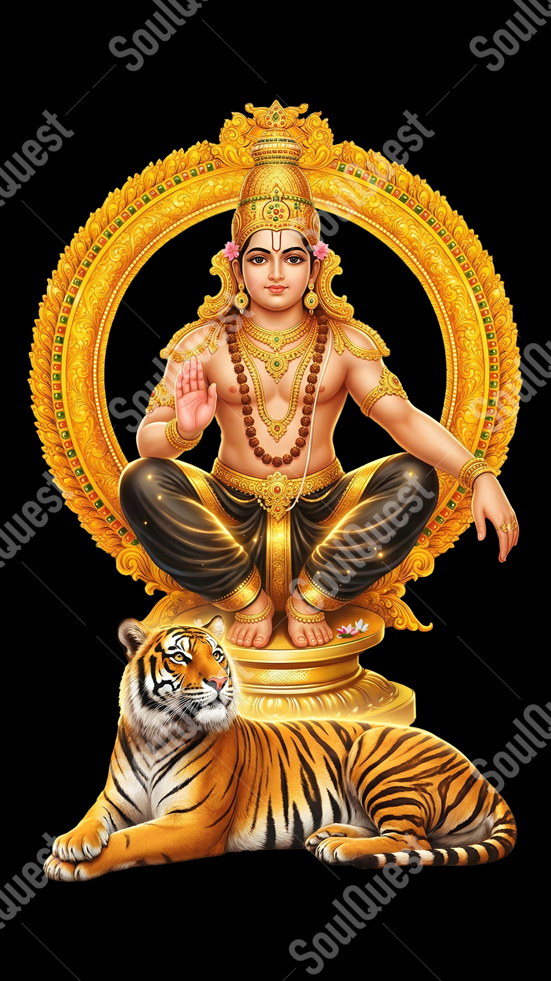 Divine Lord Ayyappa Blessing Artwork – Eternal Devotion