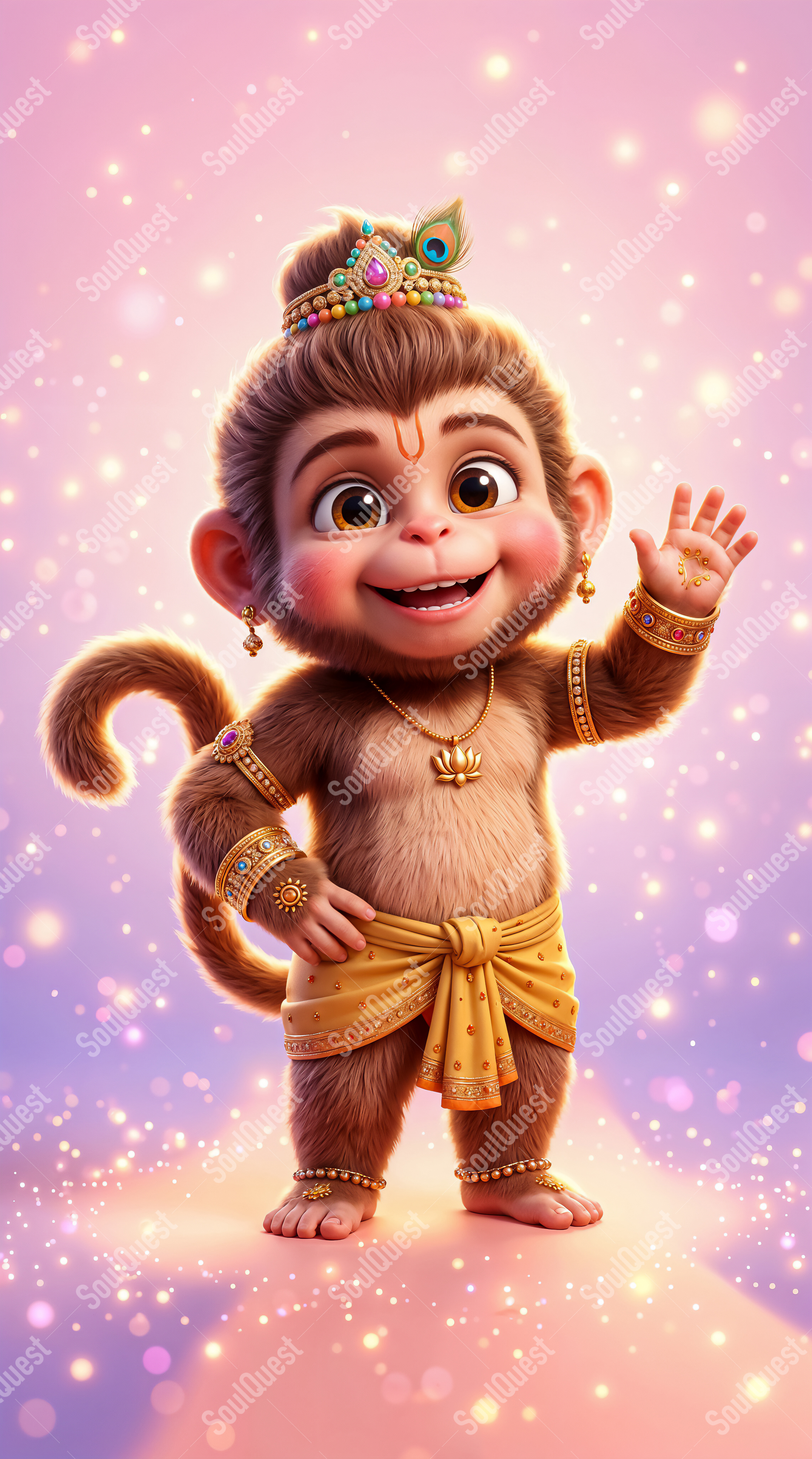 3D Divine Lord Hanuman Artwork – Divine Protection