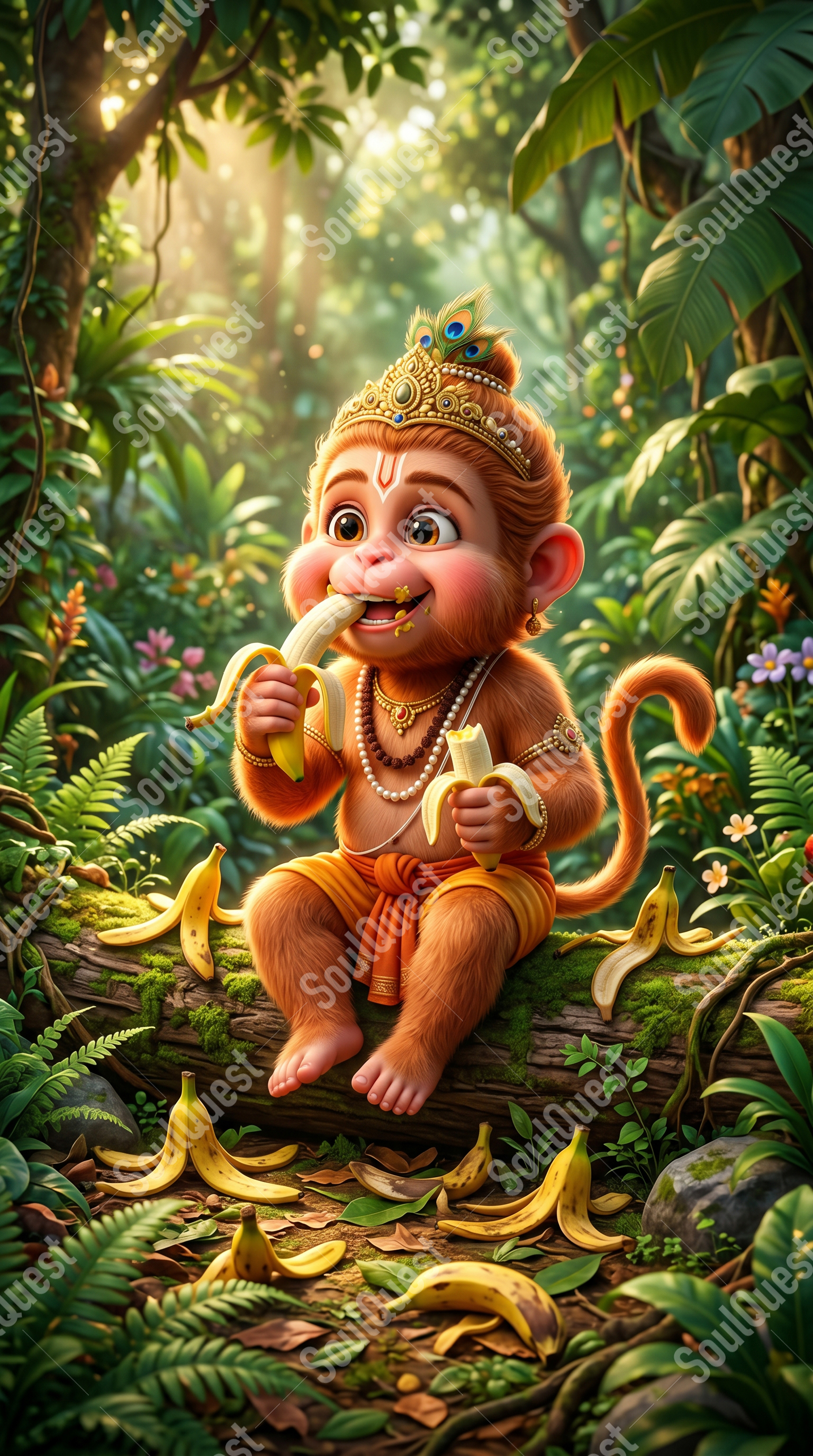 3D Divine Lord Hanuman Artwork – Inner Courage