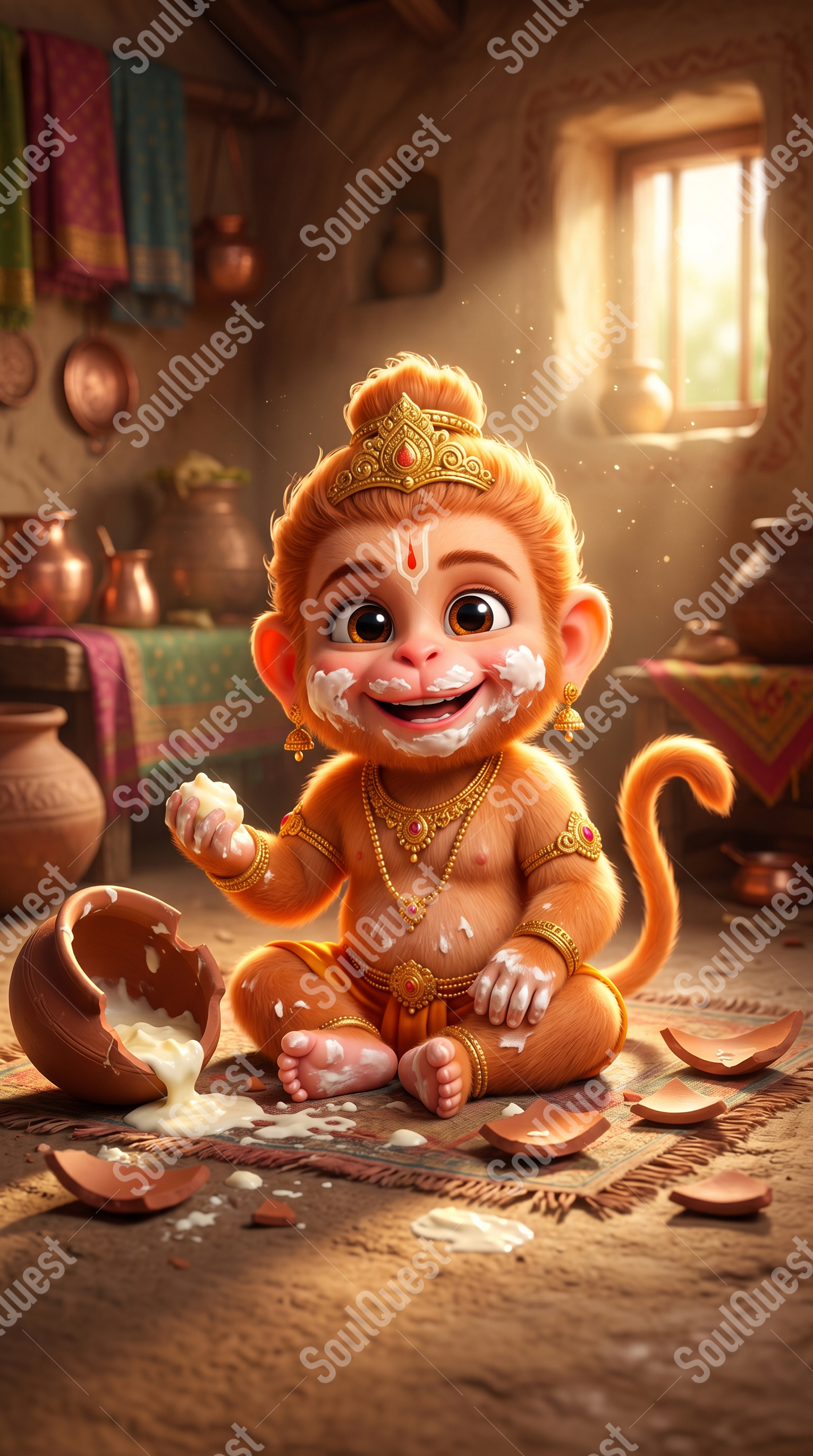 3D Divine Lord Hanuman Artwork – Eternal Faith
