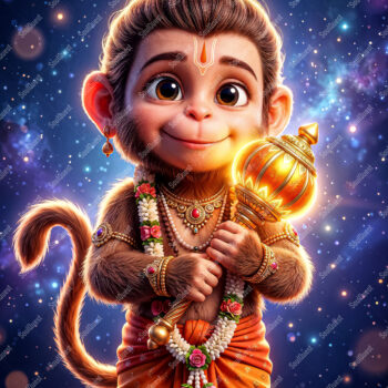 3D Divine Lord Hanuman Artwork – Eternal Protection