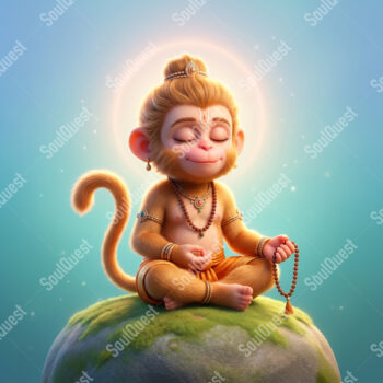 3D Divine Lord Hanuman Artwork – Spiritual Courage