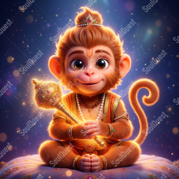 3D Divine Lord Hanuman Artwork – Sacred Assurance