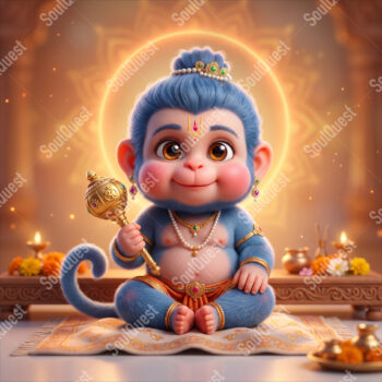 3D Divine Lord Hanuman Artwork – Divine Strength