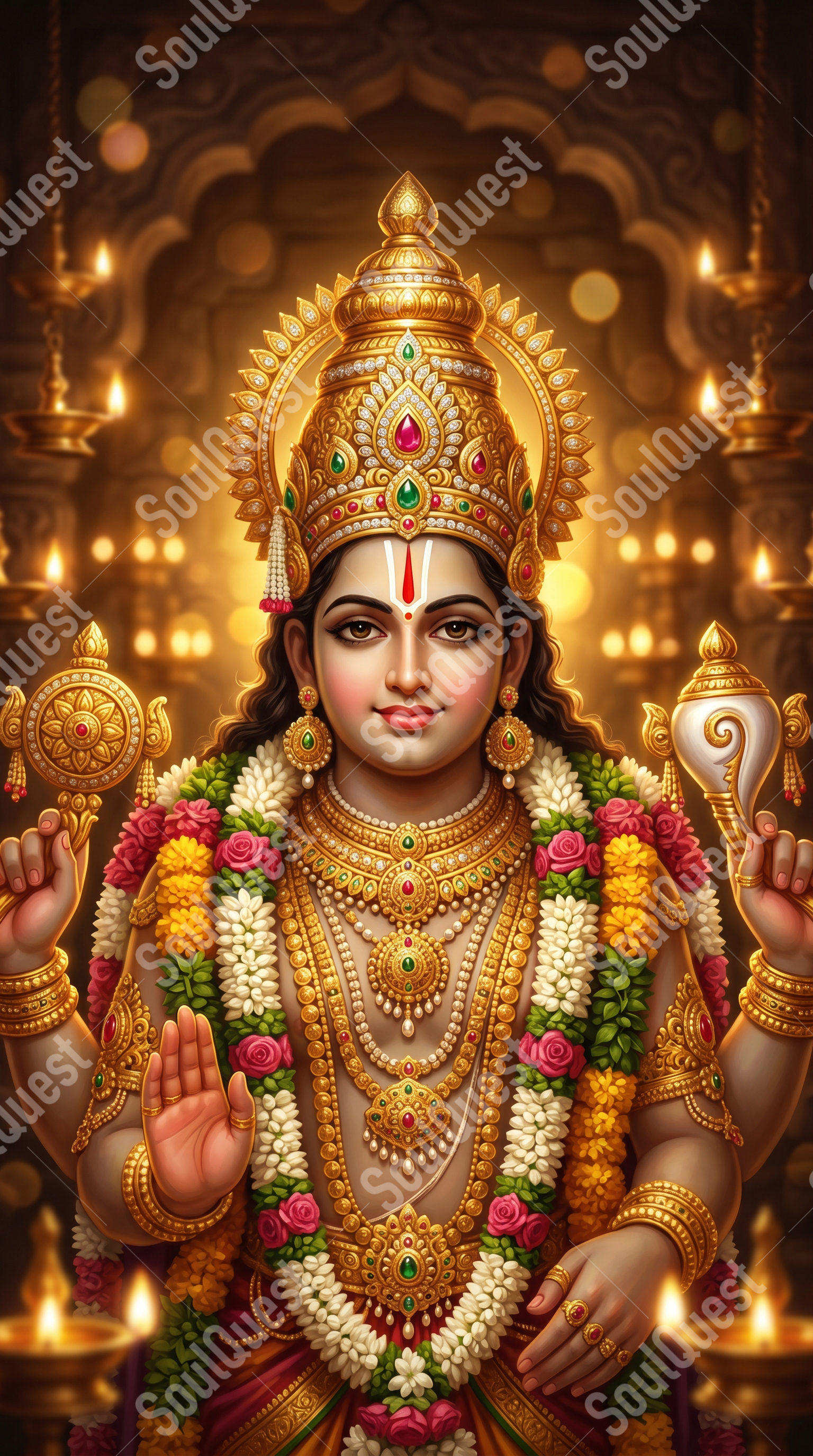Divine Lord Venkateswara Artwork – Divine Fulfilment